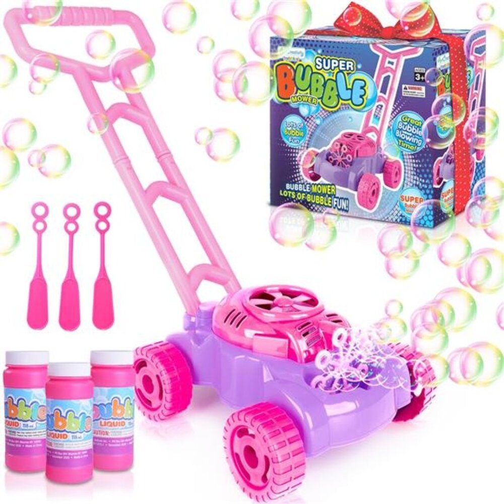 ArtCreativity Bubble Lawn Mower for Toddlers 1-3, Kids Bubble Blower Machine